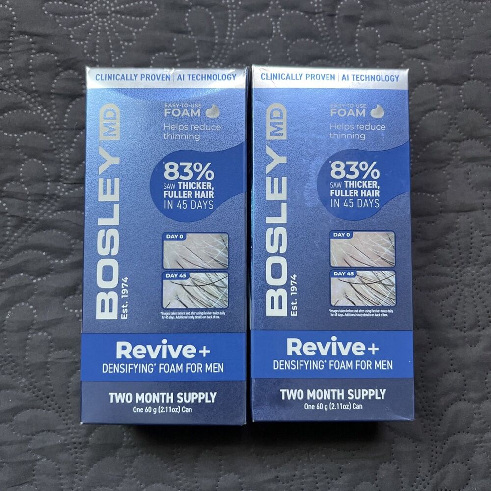 Bosley MD Revive Densifying Foam Treatment, 2-Month Supply, Mens - 2 Pack 🆕